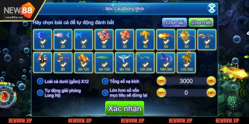Cung cấp tính năng auto bắn hỗ trợ ngư thủ
